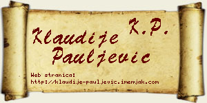 Klaudije Pauljević vizit kartica